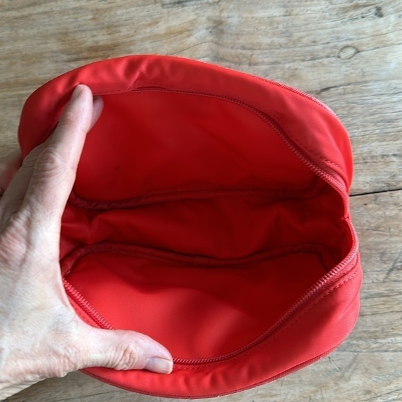 Tory Burch Robinson Medium Classic Cosmetic Bag — Orange - Picture 6 of 13